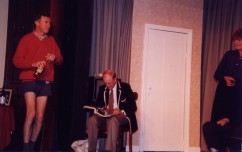 From left to right: Cliff Bruce, Derek Farenden, Annie Walker (and the knee and forearm of Martin Pratt).